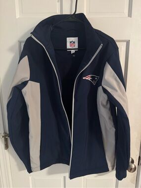 NFL New England Patriots Navy and Gray Performance Jacket EUC
